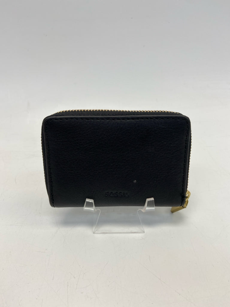 Fossil Black Multi-Color Beaded Leather Wallet