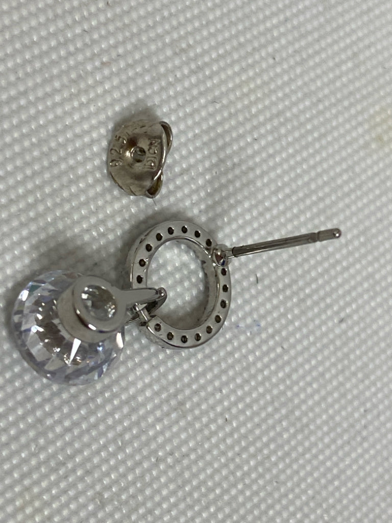 Silver Clear Jeweled Earrings