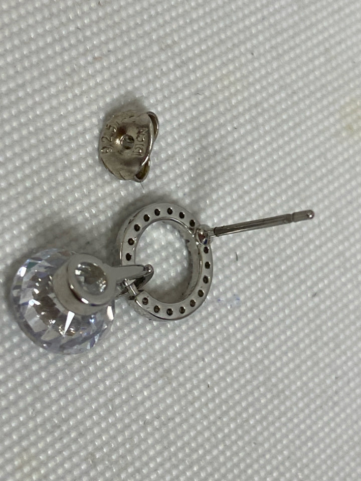 Silver Clear Jeweled Earrings