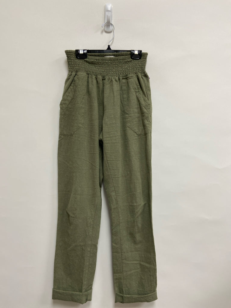 Size S Green Linen Maternity Pants