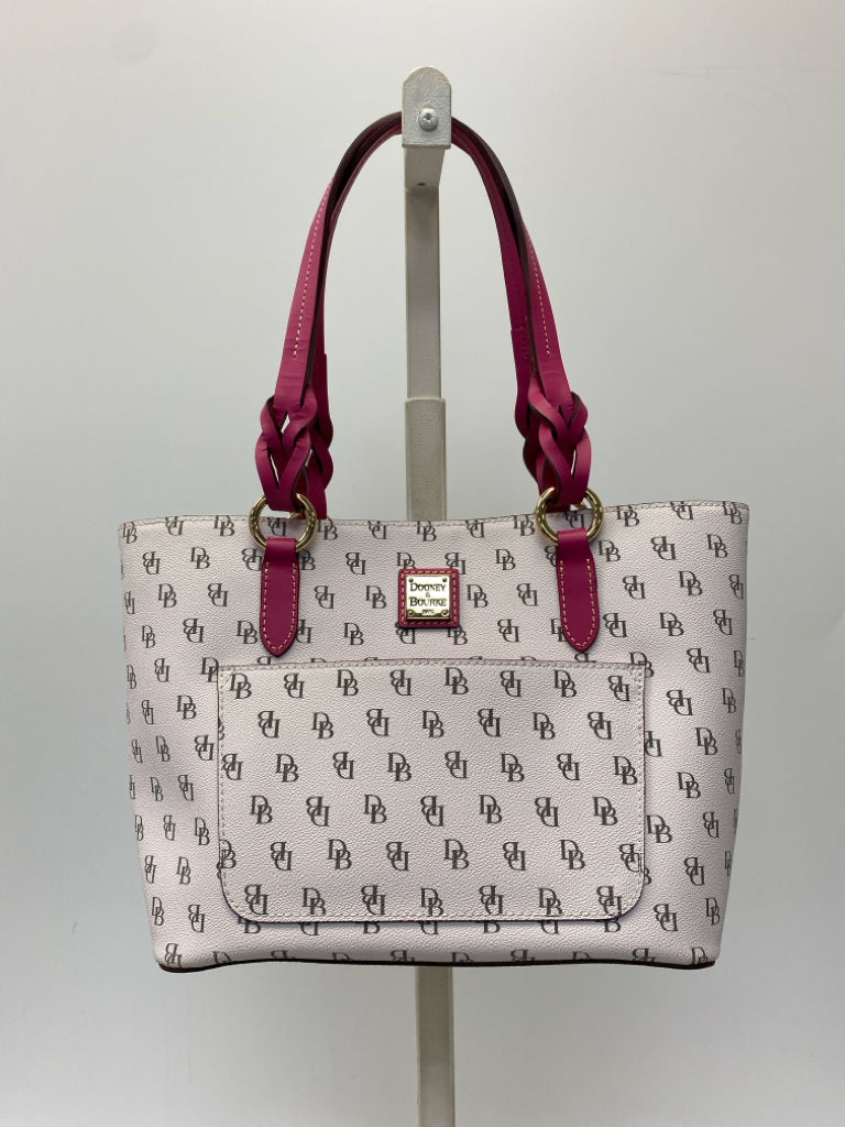 Dooney &amp; Bourke Cream Brown/Pink Signature Handbag