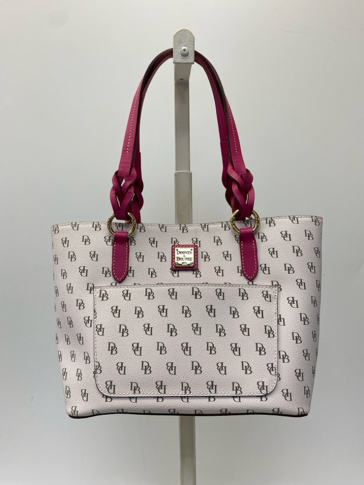 Dooney &amp; Bourke Cream Brown/Pink Signature Handbag