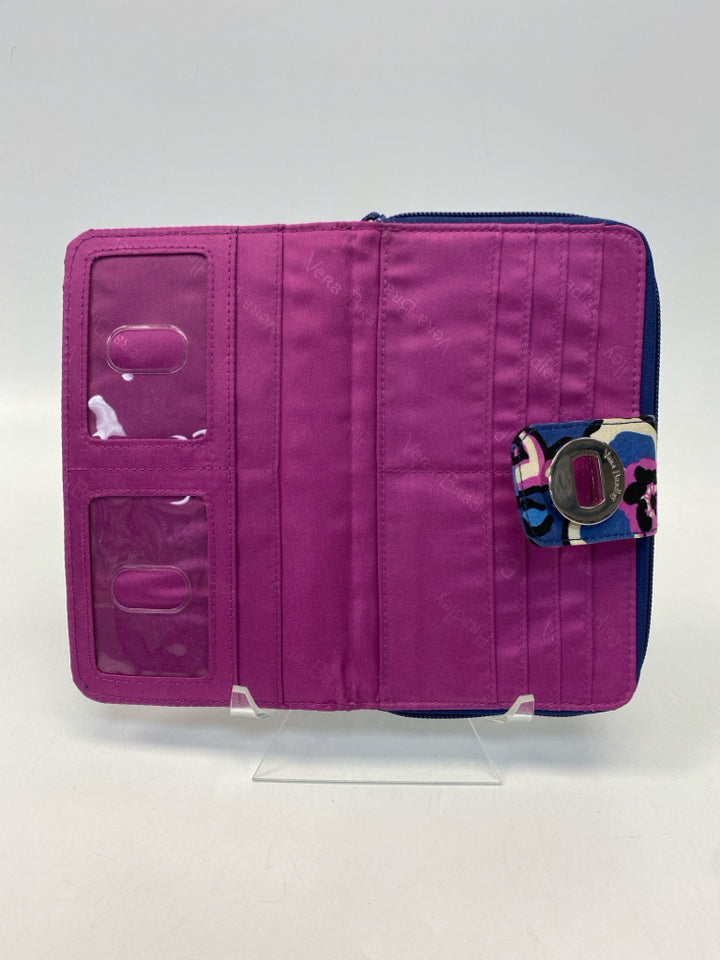 Vera Bradley Navy Multi-Color Floral Quilted Wallet