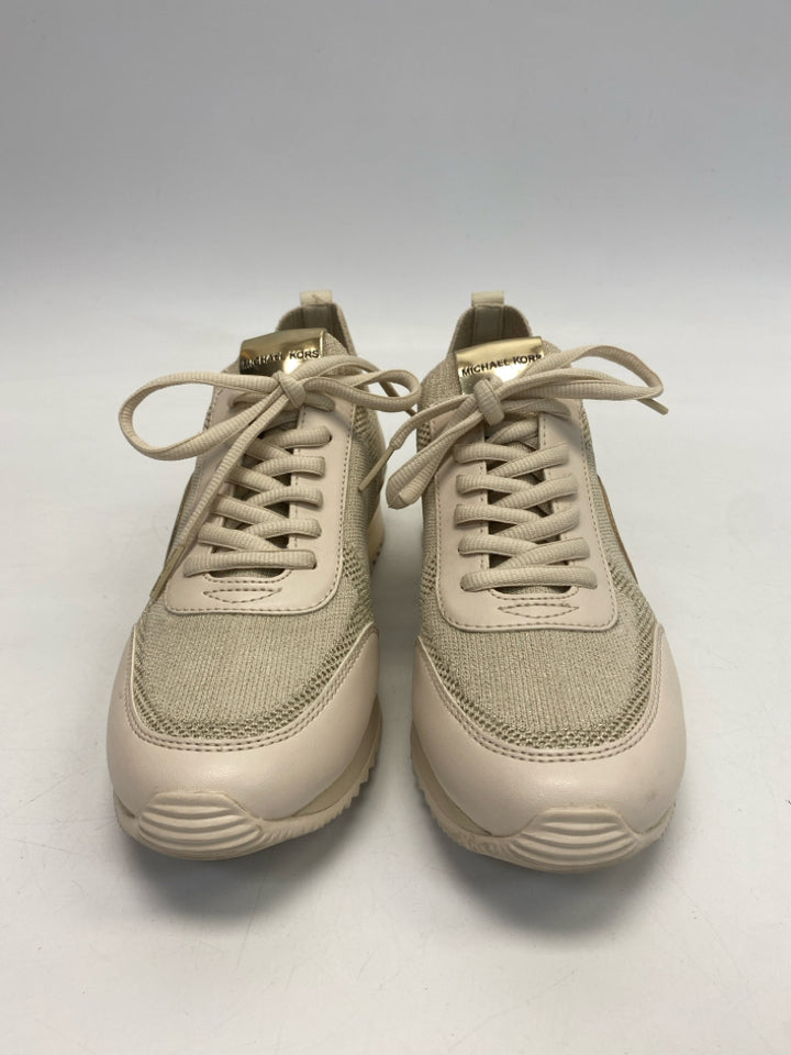 Michael Kors  Size 8.5 Beige Gold Lace-up Sneakers