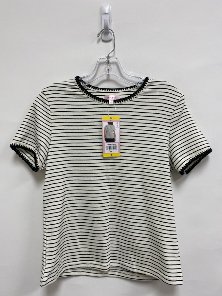 NWT Size S White Black Striped Ladies Top