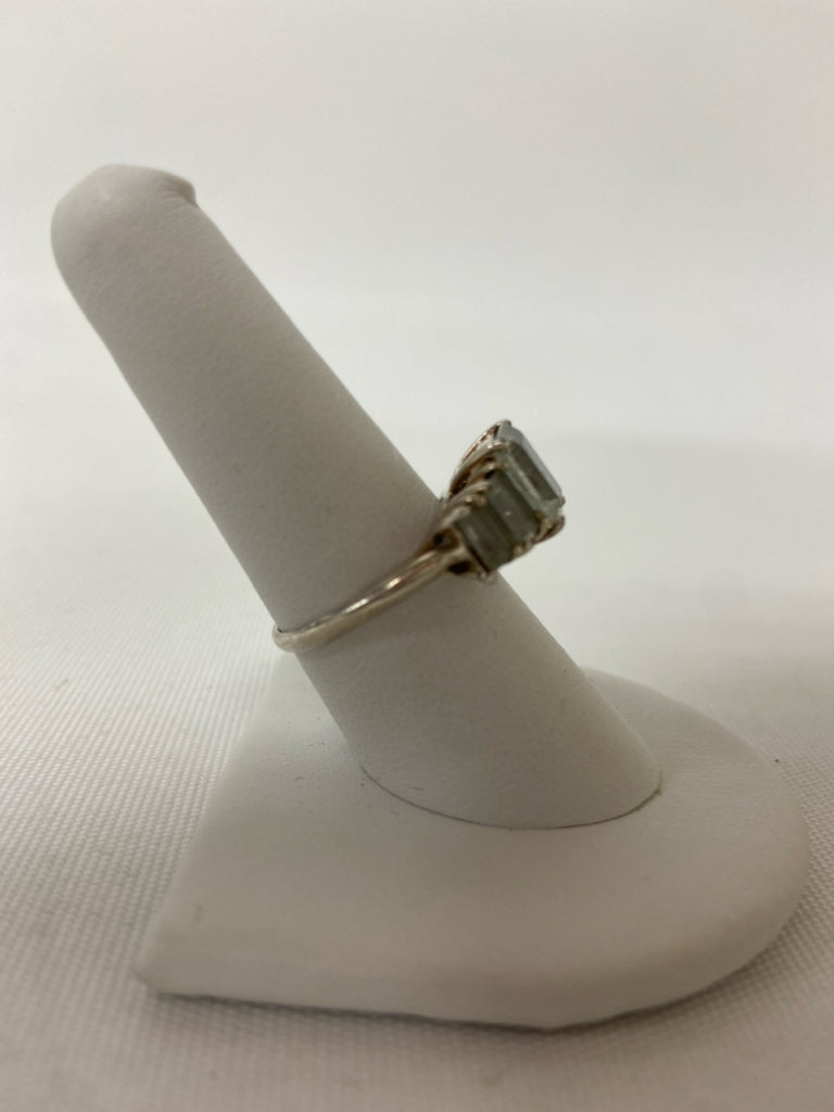 Pale Blue Silver Jeweled Ring
