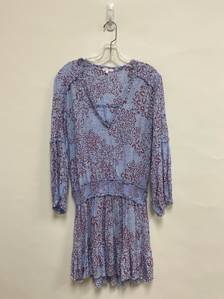 Poupette St.Barth Size M Periwinkle Red/White Floral Ladies Dress