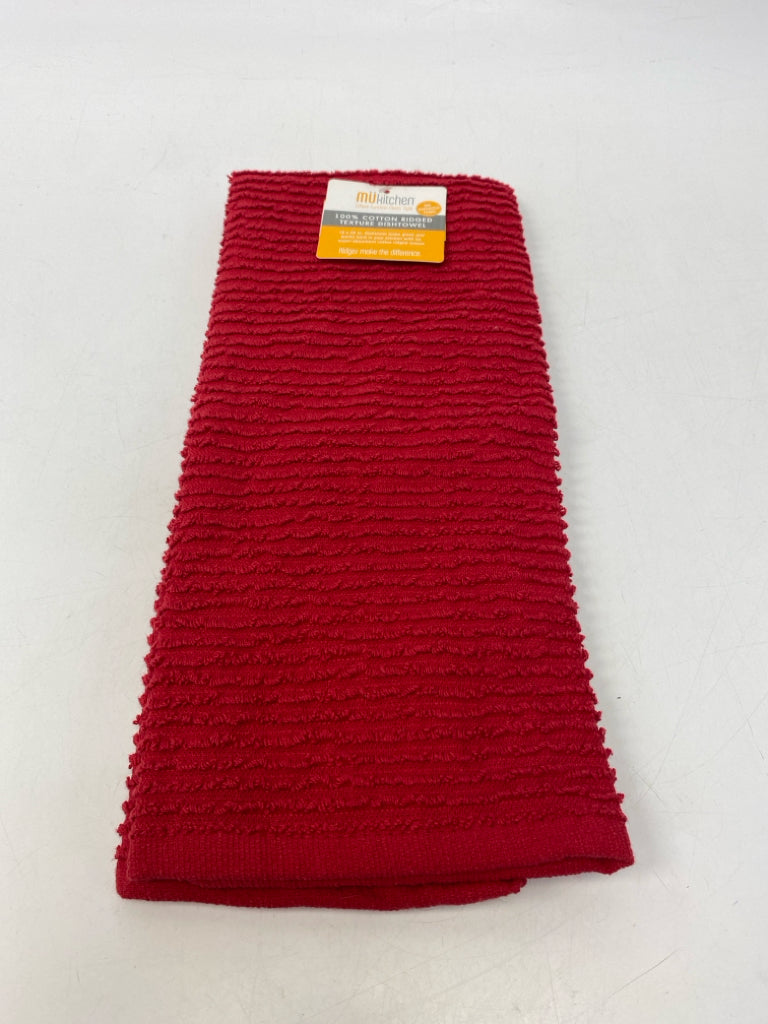 NWT Red Texture Tea Towel