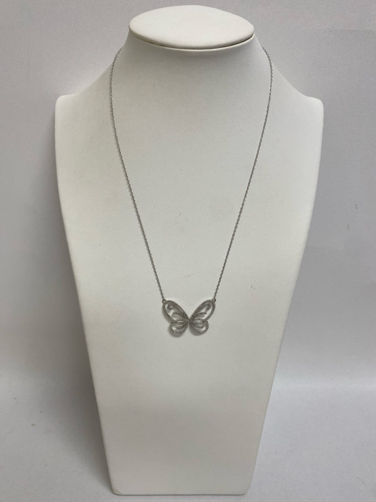 NEW/BOX Ross-Simons Silver Clear Jeweled Necklace