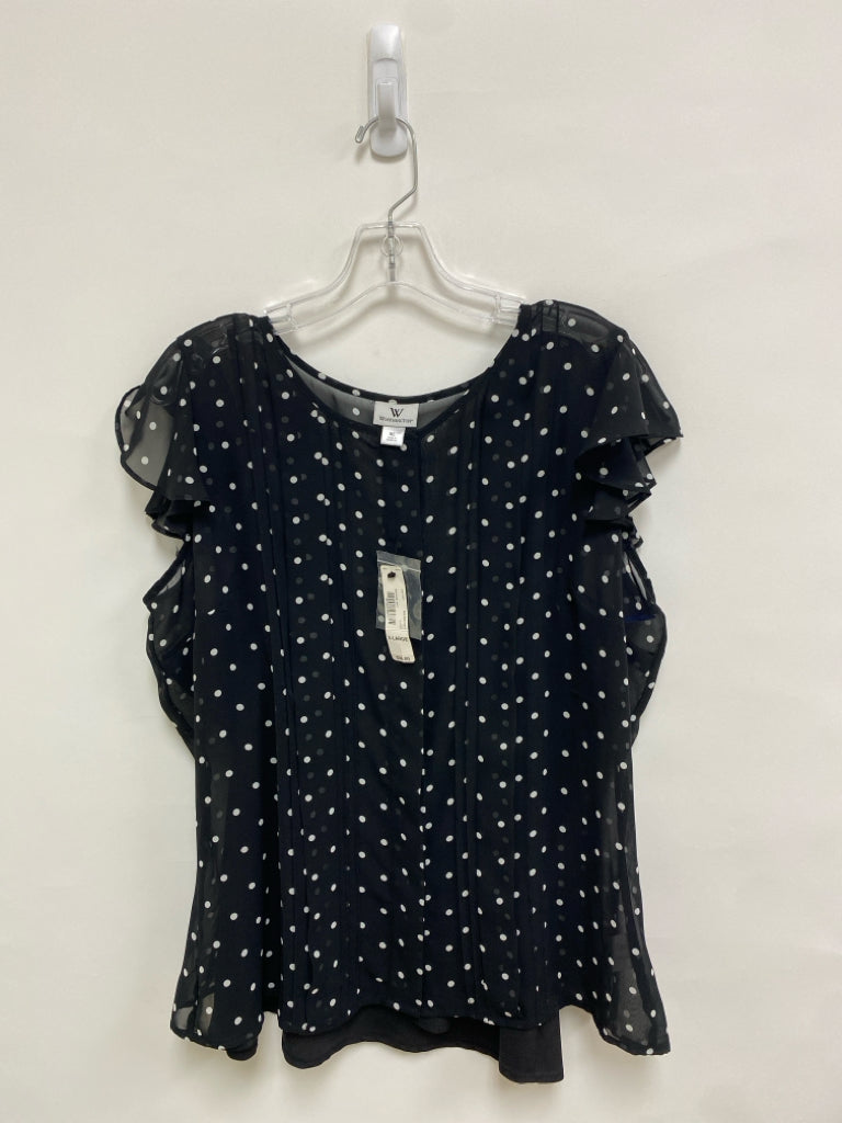 NWT Worthington Size XL Black White Polka Dot Sleeveless Ladies Top