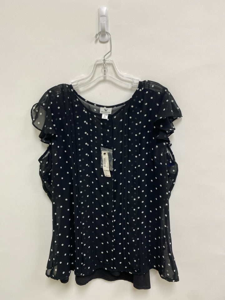 NWT Worthington Size XL Black White Polka Dot Sleeveless Ladies Top