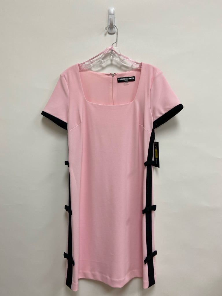 NWT Karl Lagerfeld Size 8 Pink Black Trimmed Ladies Dress