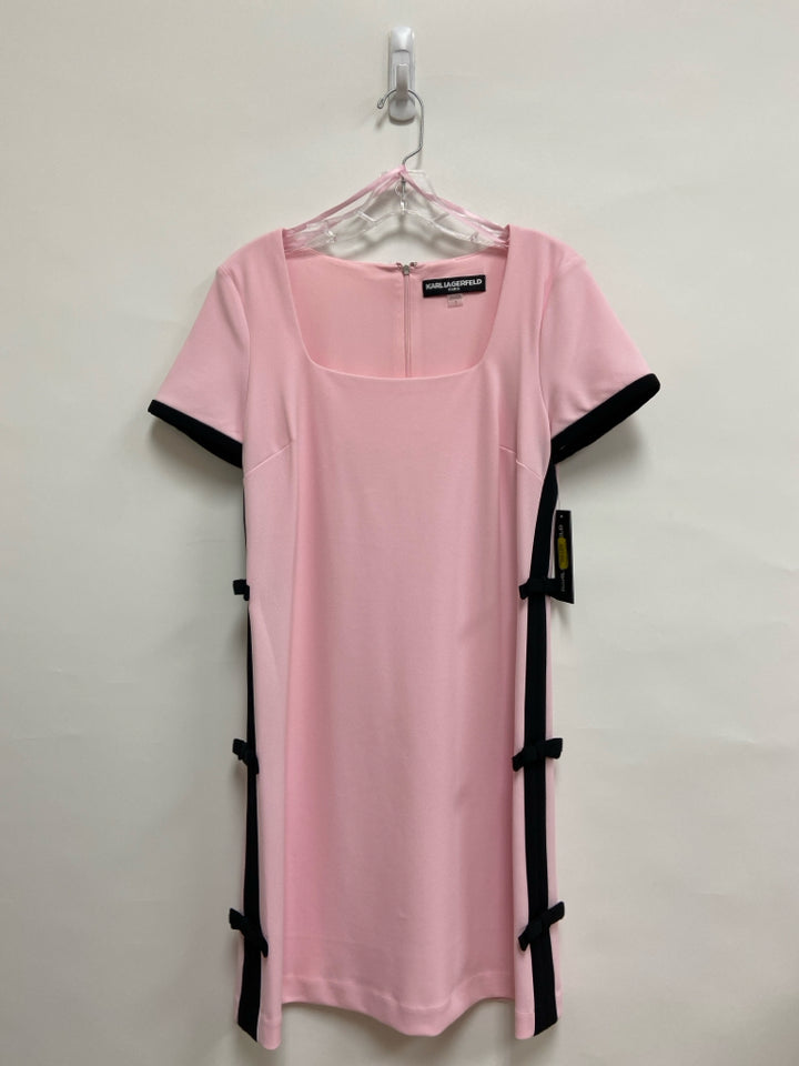 NWT Karl Lagerfeld Size 8 Pink Black Trimmed Ladies Dress