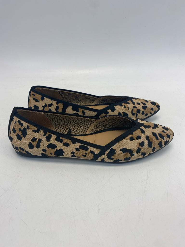 RACHEL ZOE US Shoe Size 9 Brown Black Animal Print Flats