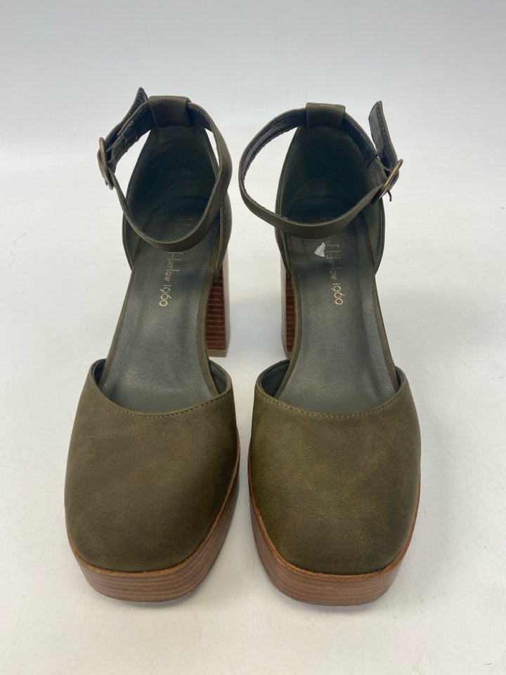 House of Harlow US Size 8.5 Olive Heels