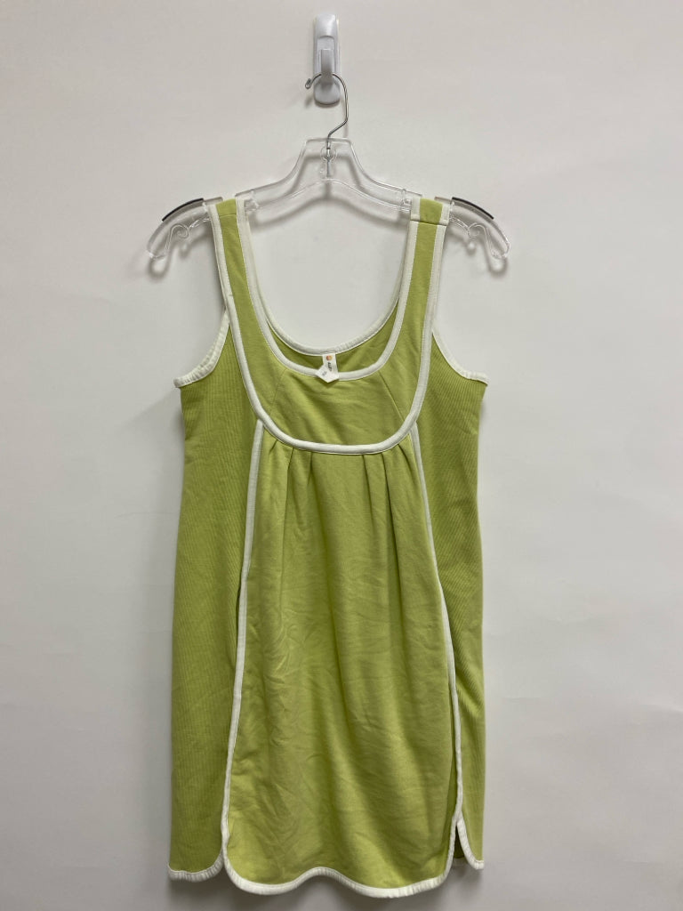 Daily PRACTICE Size XXS Chartreuse White Trimmed Sleeveless Ladies Dress
