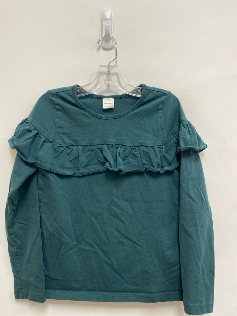 hanna Andersson SIZE 10 Dark Seafoam Ruffles Long Sleeve Girl&