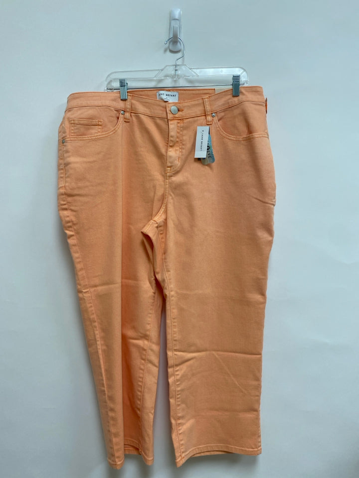 NWT Lane Bryant  SIZE  18 Orange Cropped Denim Plus Size Jeans