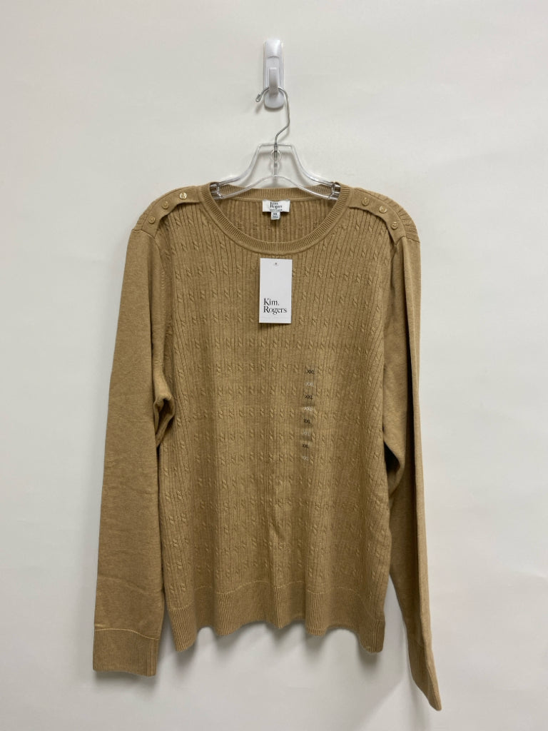 NWT Kim Rogers  SIZE  XXL Tan Cable Knit Plus Size Sweater