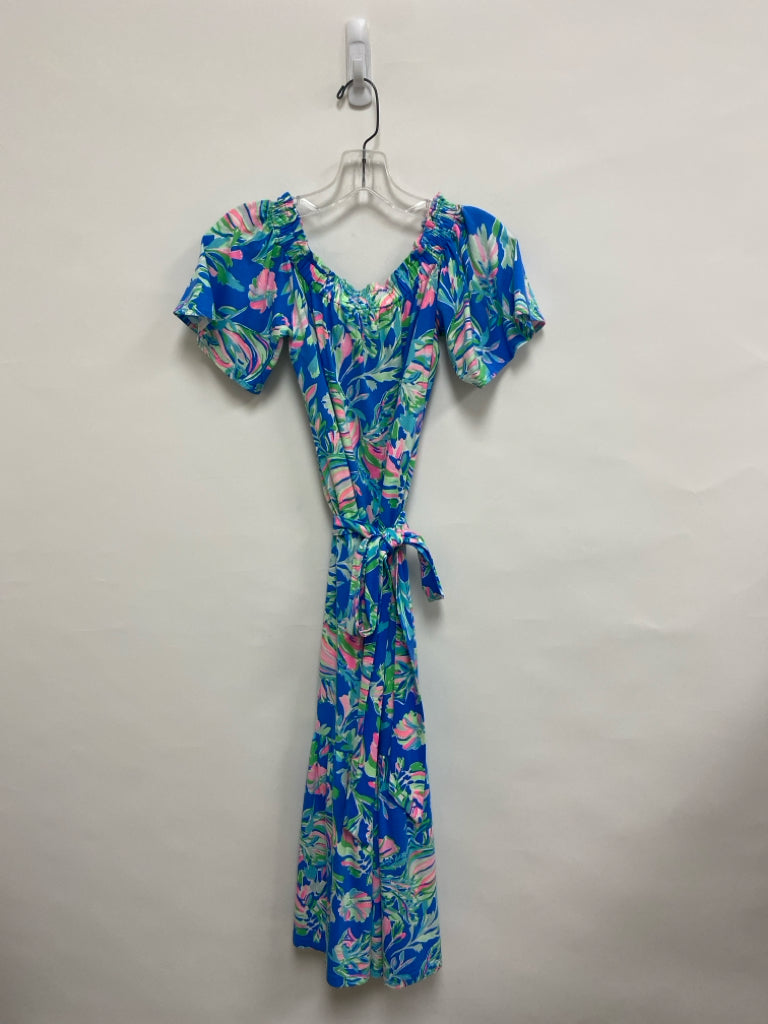 LILLY PULITZER Size XS Blue Green/Pink Floral Ladies Dress