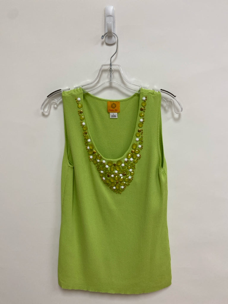 Ruby Rd. Size L Lime Green Beaded Tank Ladies Top