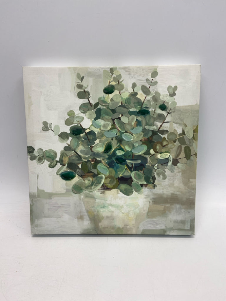 Green White/Tan Canvas Art