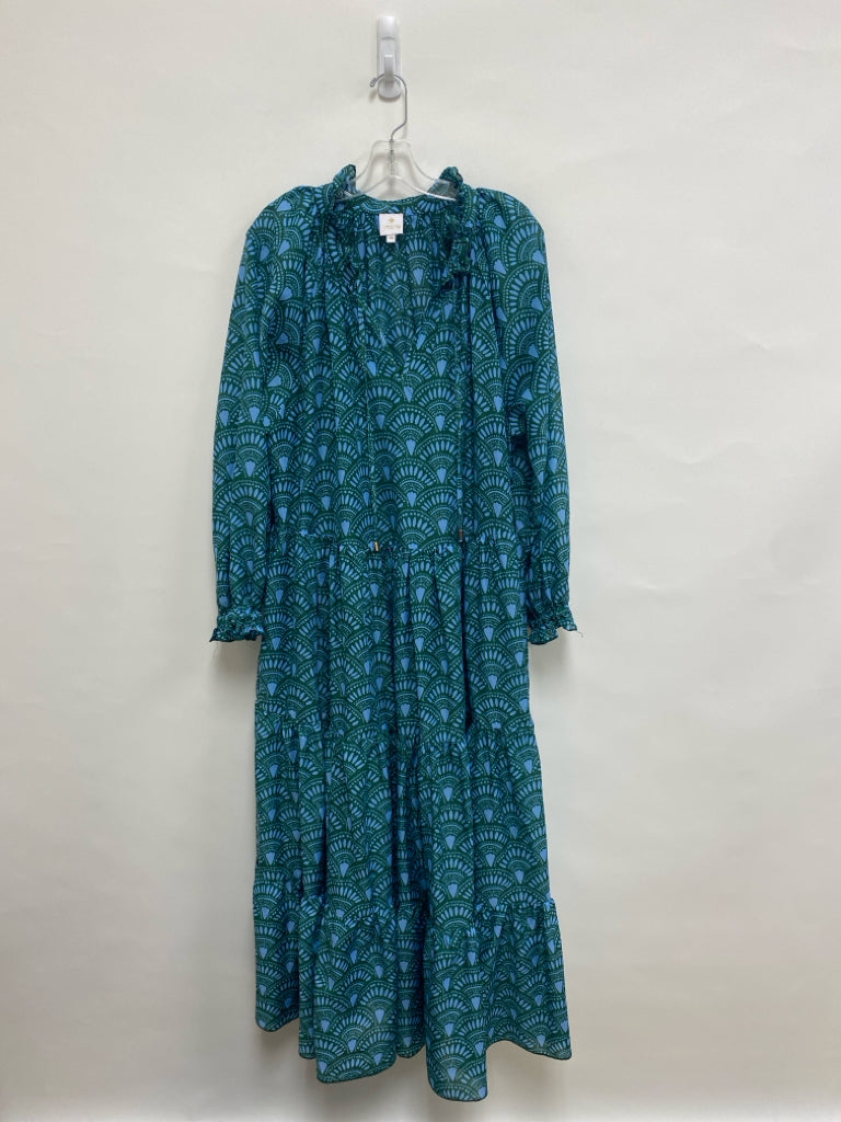 j.marie Size XL Green Blue Print Maxi Ladies Dress