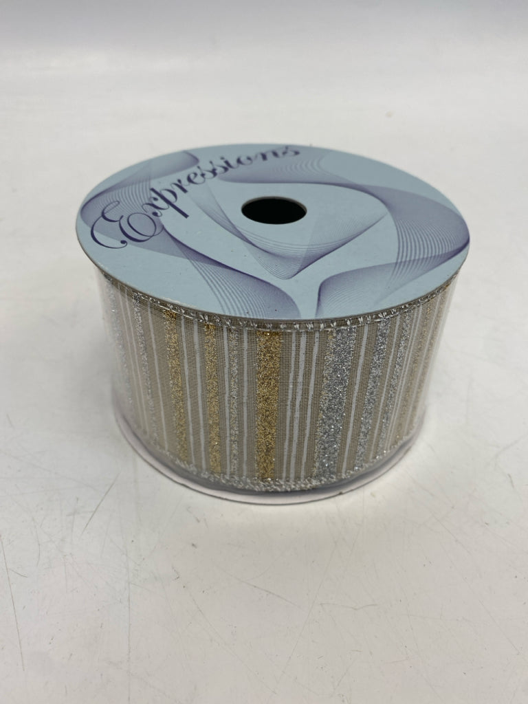 Silver Gold Striped Christmas