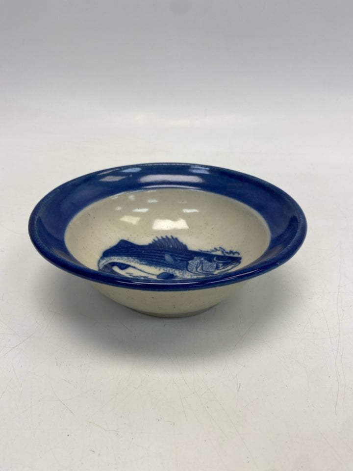 Blue White Fish Decorative Bowl