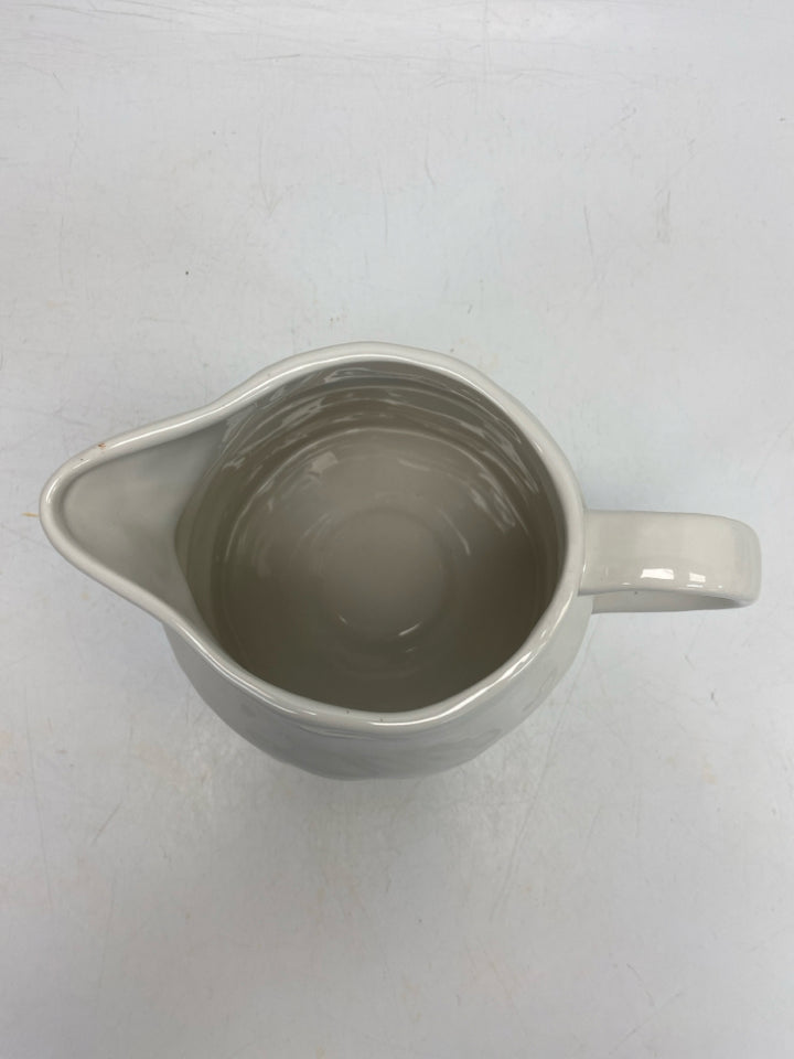 White Stoneware Pitcher