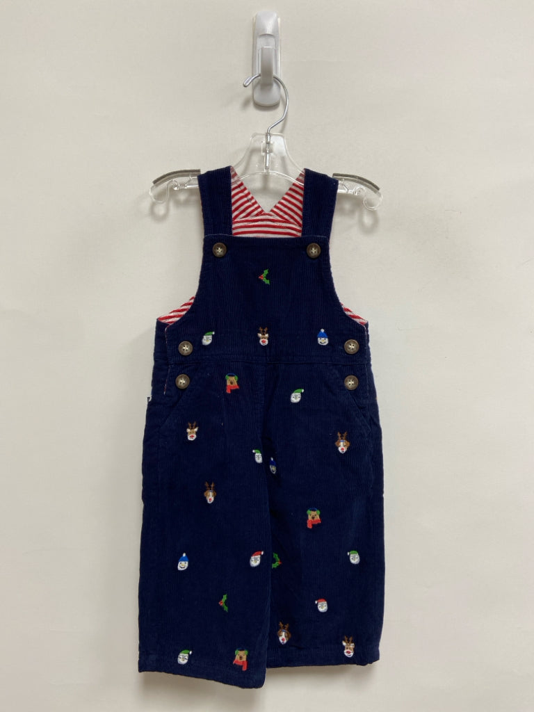 JoJo Maman SIZE 3-6M Navy White/Red Embroidered Corduroy Boy&