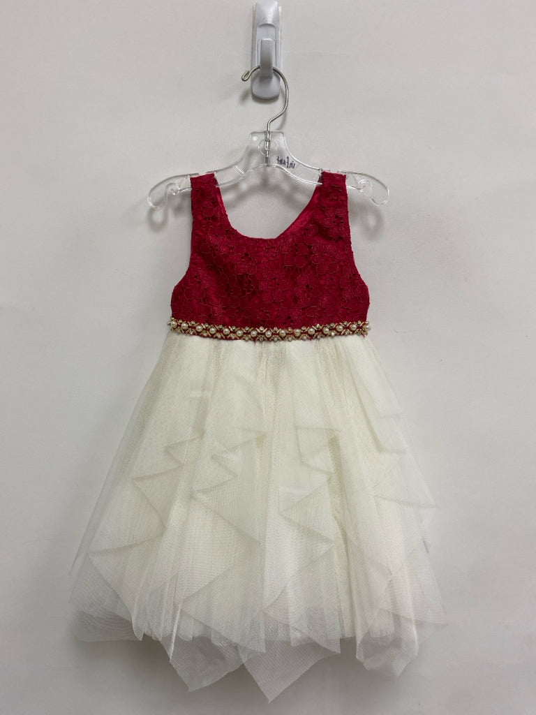 NWT American Princess SIZE 24 Burgundy Cream Sleeveless Tulle Girl&