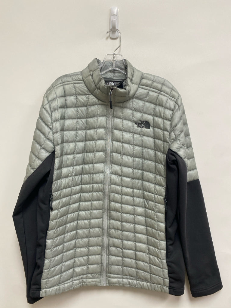 North Face Size L Gray Dark Gray Zip Down Quilted Men&