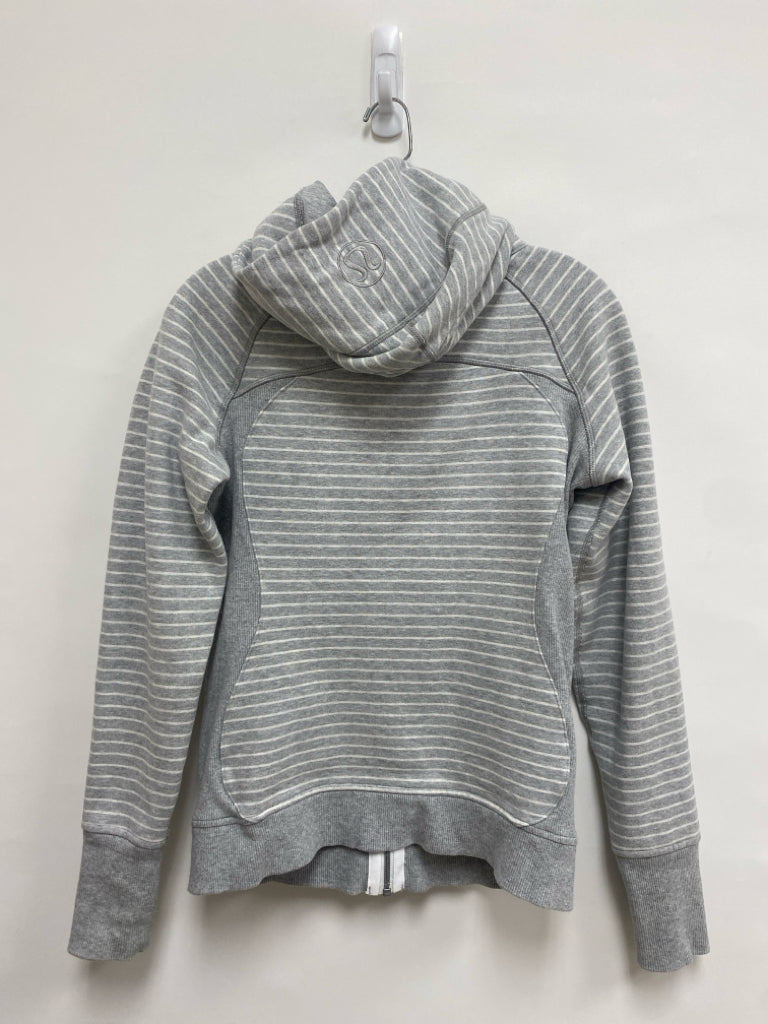 Lululemon Size 6 Gray White Striped Athletic Jacket