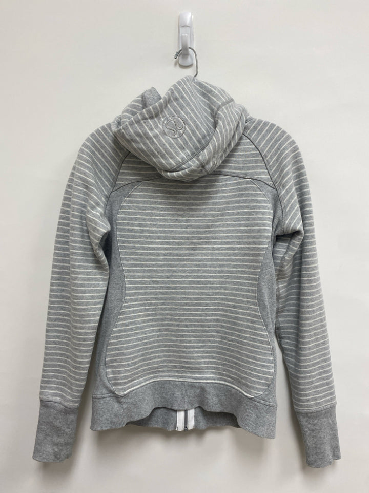 Lululemon Size 6 Gray White Striped Athletic Jacket