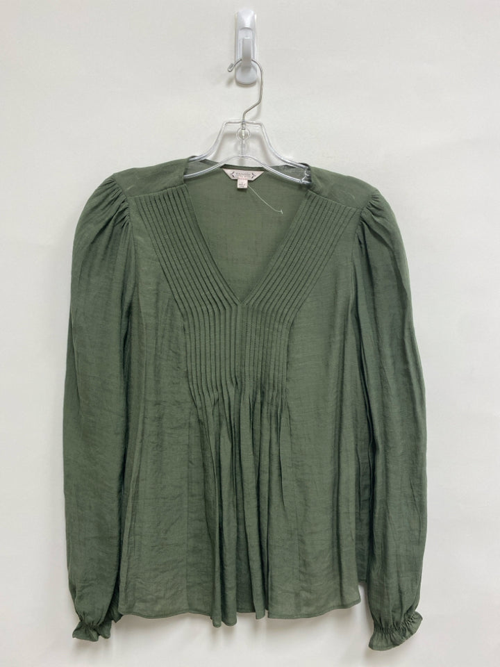 NWT Nanette Lepore Size XS Sage Pleated Long Sleeve Ladies Top