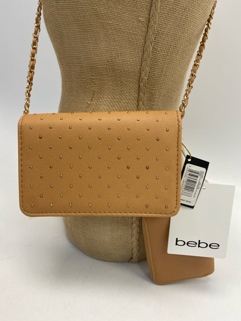 NWT Bebe Brown Gold Studded Crossbody