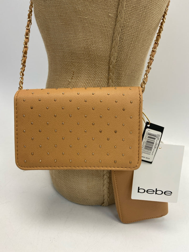 NWT Bebe Brown Gold Studded Crossbody