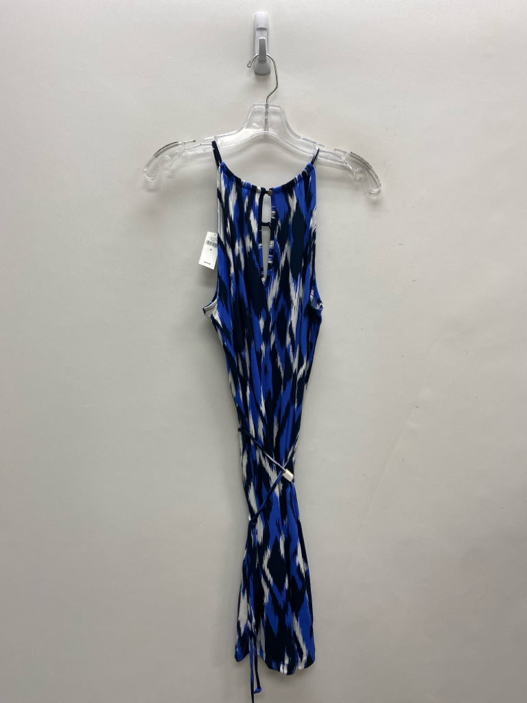 NWT Banana Republic Size M Navy/Blue White Sleeveless Ladies Dress