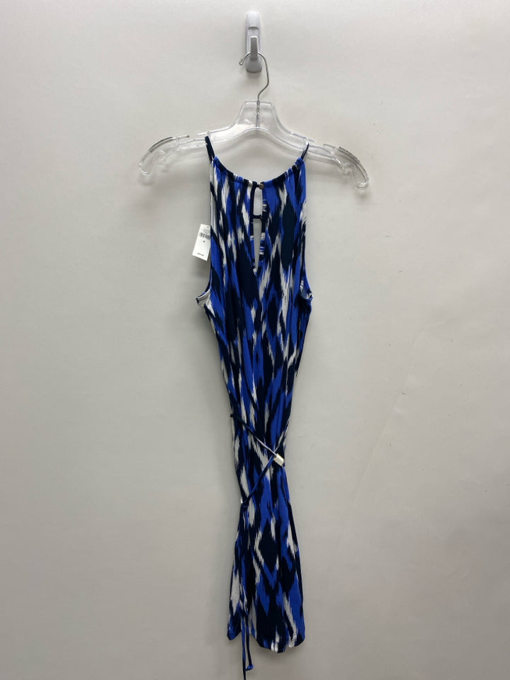 NWT Banana Republic Size M Navy/Blue White Sleeveless Ladies Dress