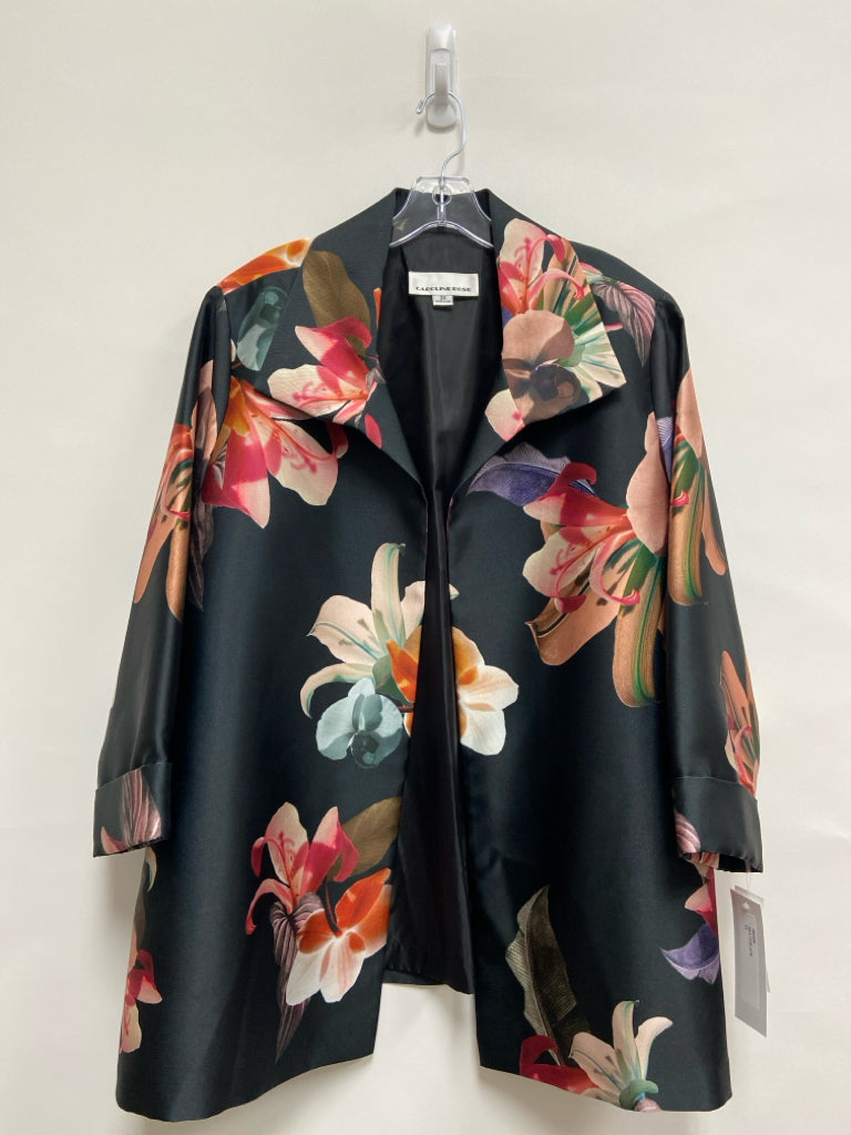 NWT  SIZE  3X Black Peach/Green Flowers Plus Size Jacket