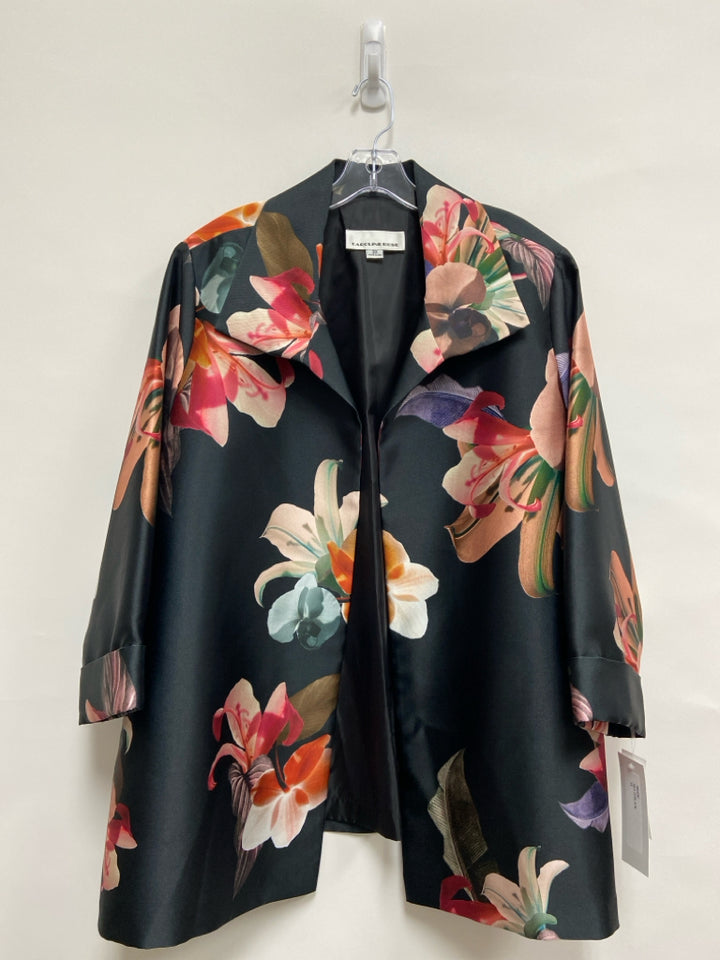 NWT  SIZE  3X Black Peach/Green Flowers Plus Size Jacket