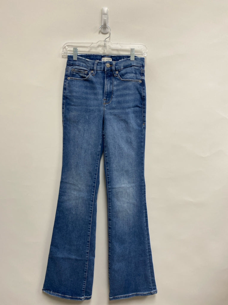 Good American Size 00 Blue Denim Distressed Ladies Jeans