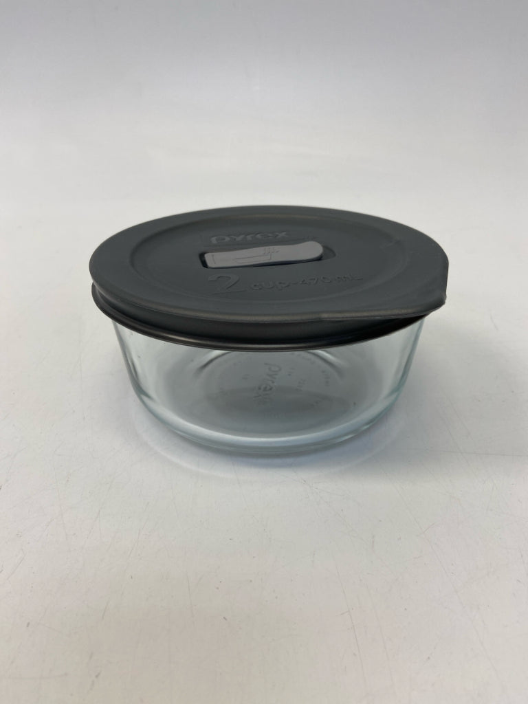 Pyrex Clear Gray Glass/Plastic Storage Container
