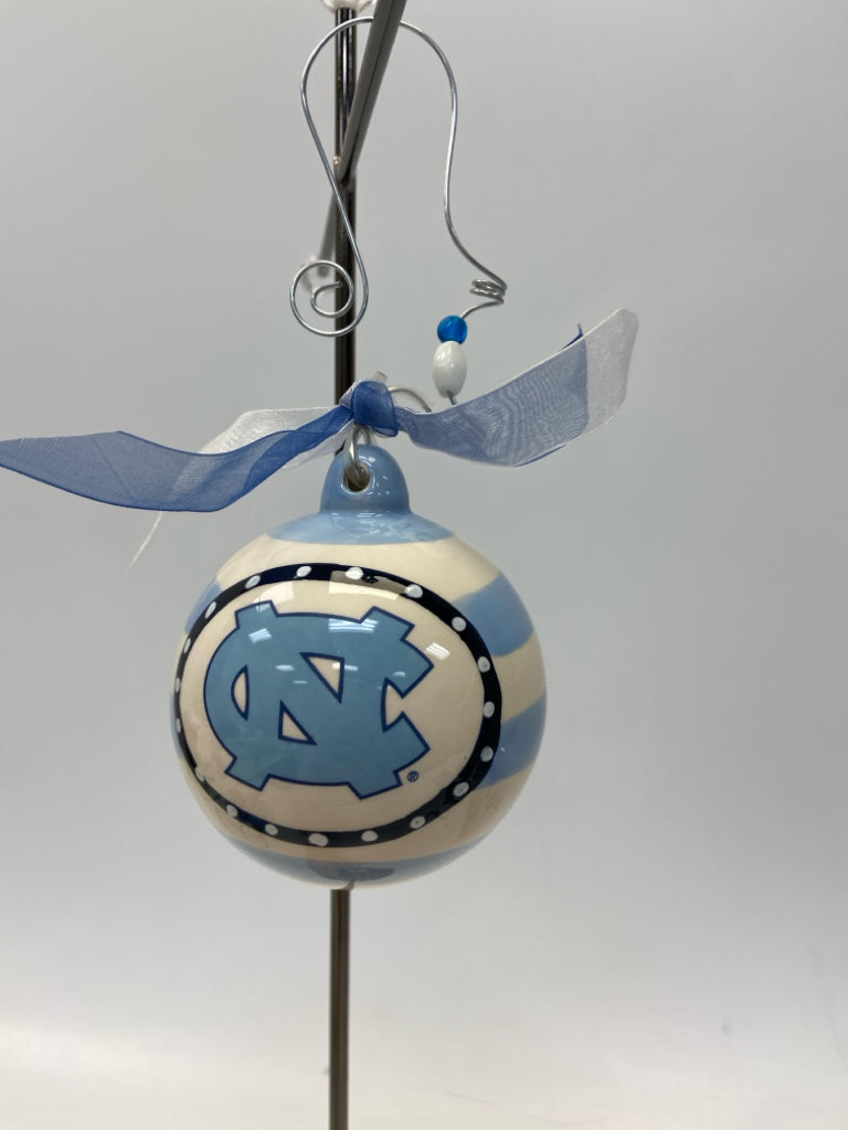 Glory Haus White Blue UNC Ceramic Ornaments