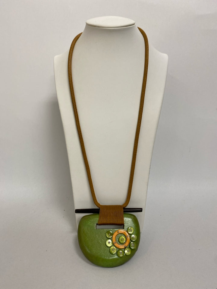 Green Dog Brown/Gold Necklace
