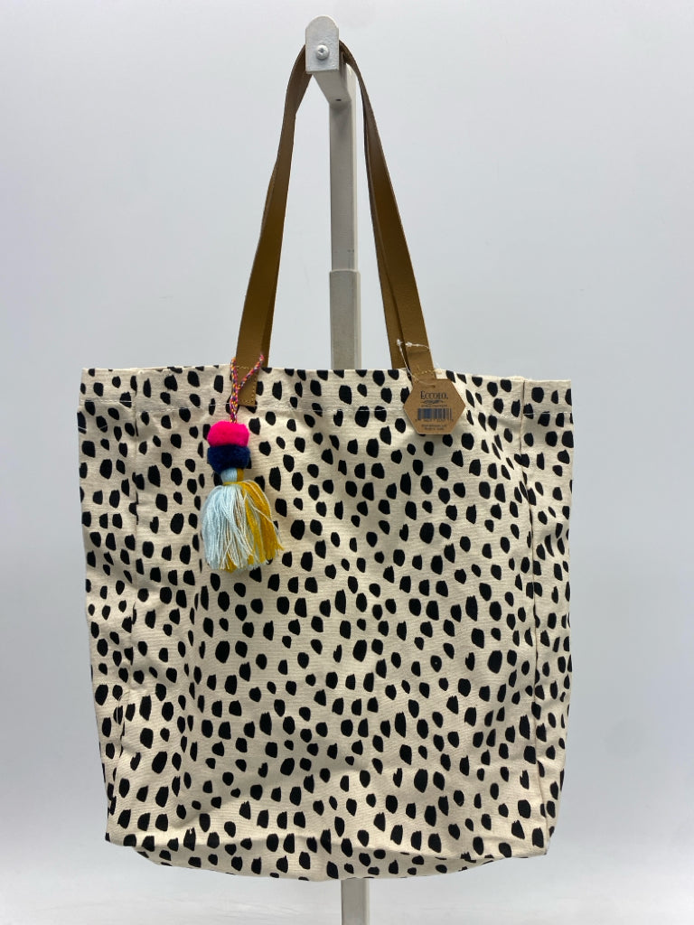 NWT Tan Black Spotted Tote Bag