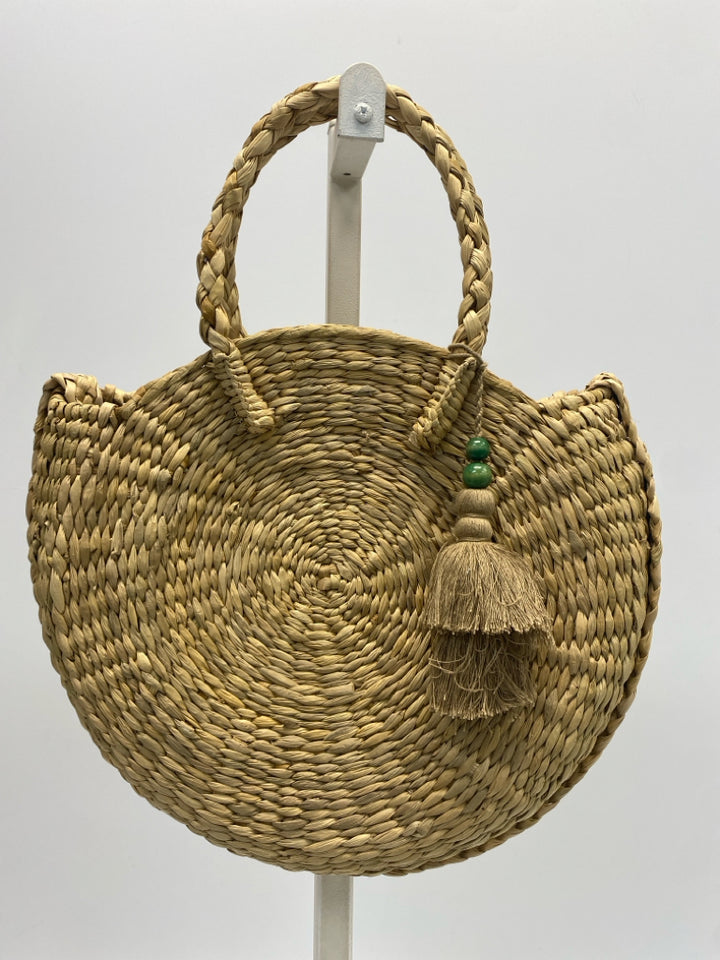 J Jill Natural Woven Straw Handbag