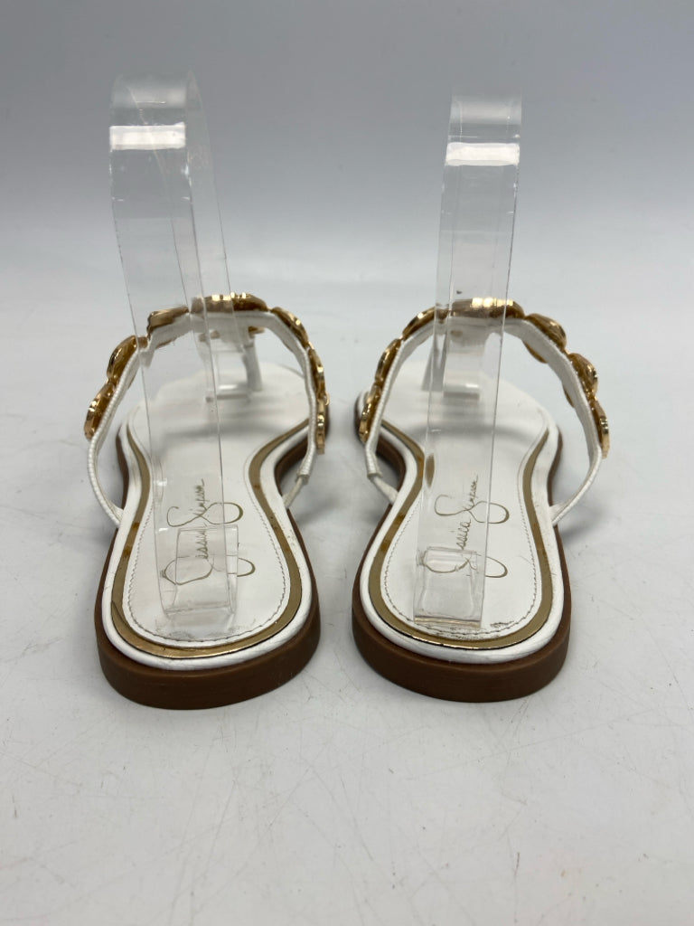 Jessica Simpson  Size 8 White Gold Accent(s) Sandals