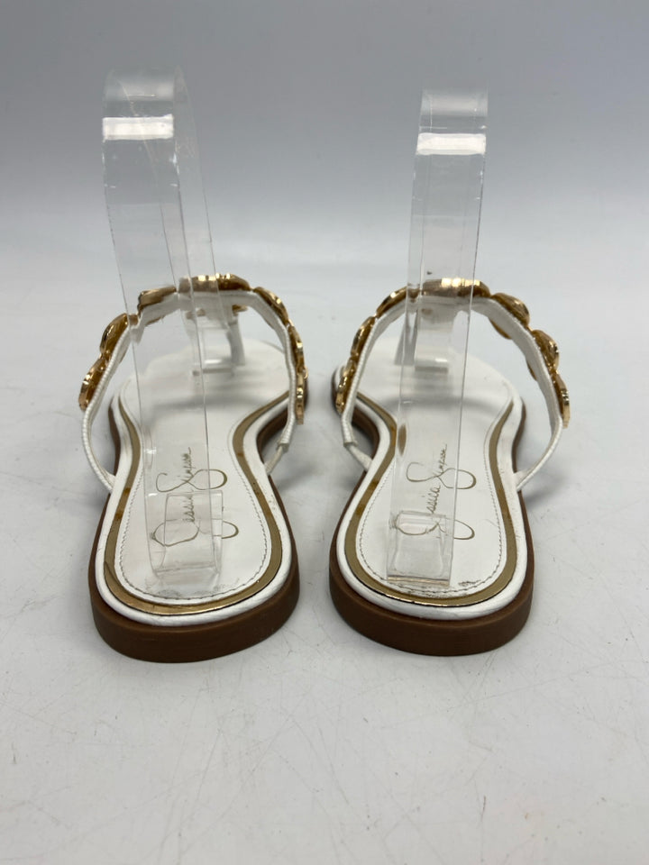 Jessica Simpson  Size 8 White Gold Accent(s) Sandals